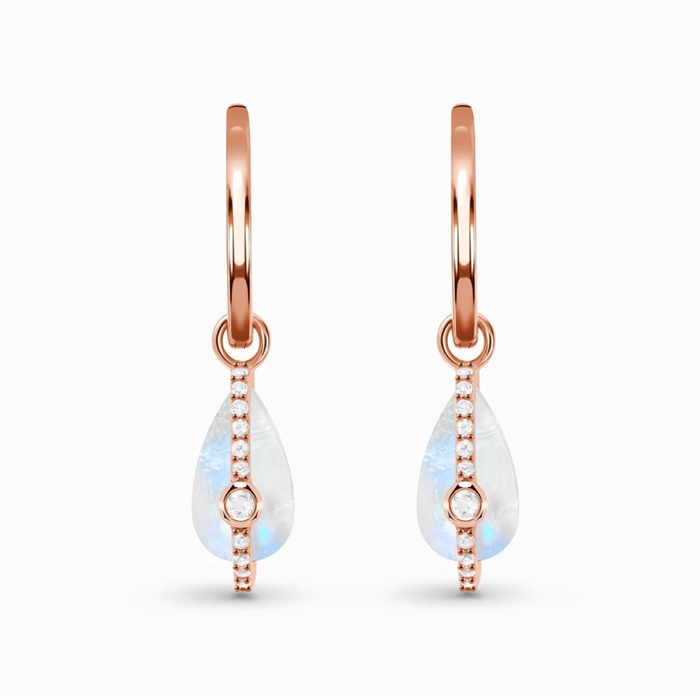 NWT Moonstone Earrings - Bliss Hoops